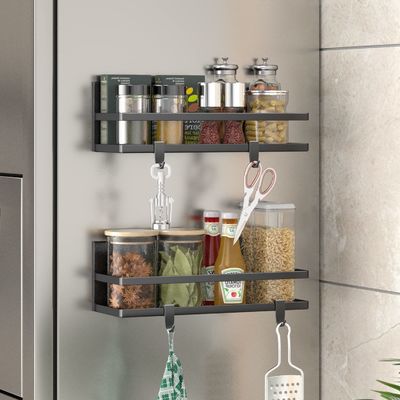 Classificatie Niet-opvouwbare rek Keukenopslag IJzeren muur Mount Spice Rack Organisator