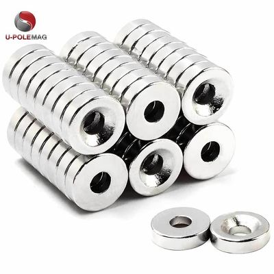 NdFeB-graad N42 Aanpasbare zeldzame aardronde neodymium-controlesinkmagneet voor machines