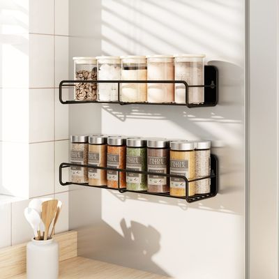 Afneembare functioneel ontworpen supersterk 2-lagig magnetisch specerijenrek voor koelkast