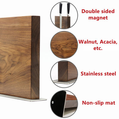 260x240x32 mm dubbelzijdig magnetisch meshouder met permanent bamboe Acacia Walnoot