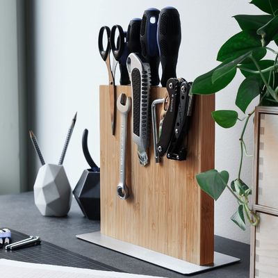 260x240x32 mm dubbelzijdig magnetisch meshouder met permanent bamboe Acacia Walnoot