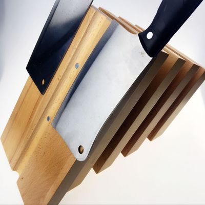 Gepersonaliseerd Logo Duurzaam Hout Keuken Magnetisch Messen blokhouder voor Duurzaam