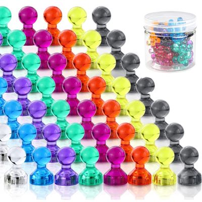 Op maat gemaakte kleuren Plastic Neodymium Magnetic Push Pin voor kantoormagneten