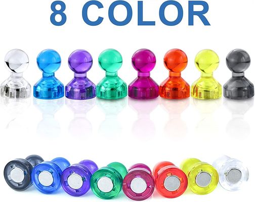 Op maat gemaakte kleuren Plastic Neodymium Magnetic Push Pin voor kantoormagneten