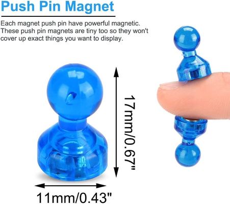 Op maat gemaakte kleuren Plastic Neodymium Magnetic Push Pin voor kantoormagneten