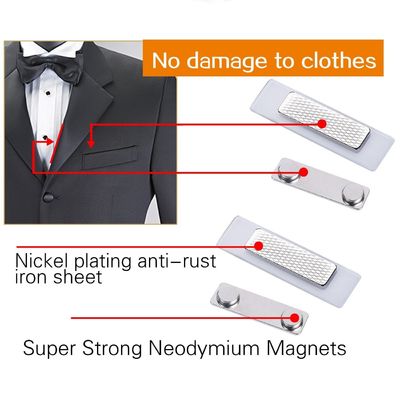 310g 45x13mm Zelfklevend schuim Sterk magnetisch naam badge met twee magneten Perfect