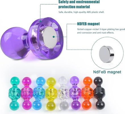 8 Verschillende kleuren Permanente magneten met een drukspeld Sterke koelkastmagneten voor kantoor