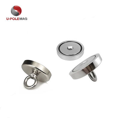 Hoogmagnetische NdFeB vismagneet D80x19mm-M10 met permanent magnetisch veld