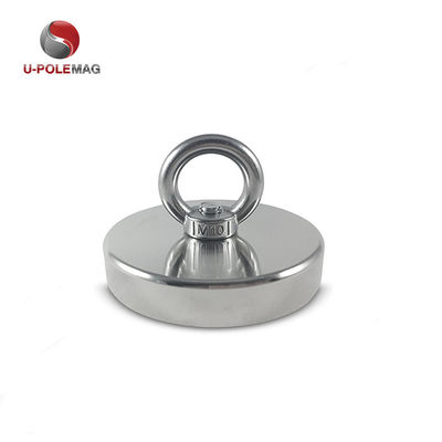 Hoogmagnetische NdFeB vismagneet D80x19mm-M10 met permanent magnetisch veld
