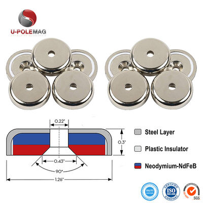 Sterke NdFeB zeldzame aarde tegenzinken Neodymium Cup Pot Magneten met ± 0,01 mm Tolerantie