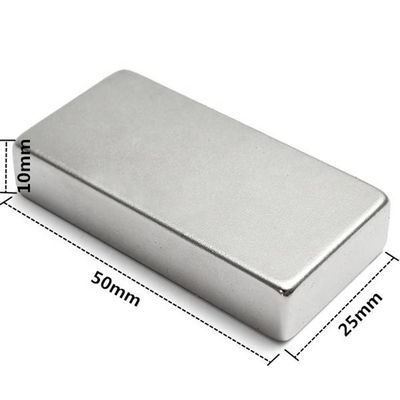 Maximale werktemperatuur 60°C NdFeB-magneet N52 supersterk blok 50x25x10mm Neodymium