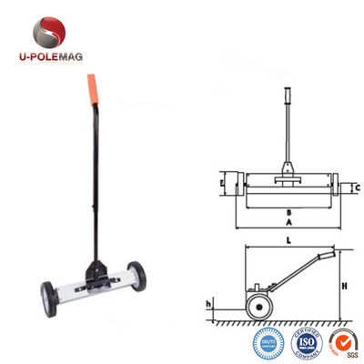 24 Inch Heavy Duty Roofing Industry Wiel Type Pick Up Tools Nagels Schroeven Magnetische vloerveger