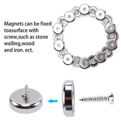 Op maat gemaakte supersterke NdFeB-potmagneet met permanent tegenverzonken gat d1 5,5 mm