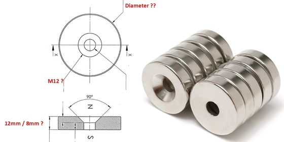 5.5mm schroefgrootte industriële magneet aangepast NeFeB pot magneet met Countersunk Hole Ring