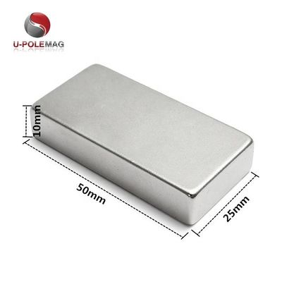 80C-220C Temperatuurbestendige N52 40x20x10 Neodymiummagneet met nikkelcoating
