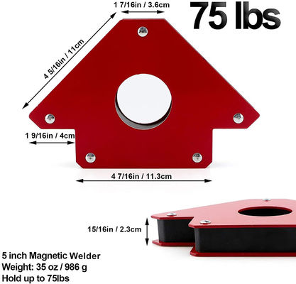 Sterke pijlvormige magneetweldhouders voor meerdere hoeken 2,2 kg Op maat gemaakte ondersteuning OEM