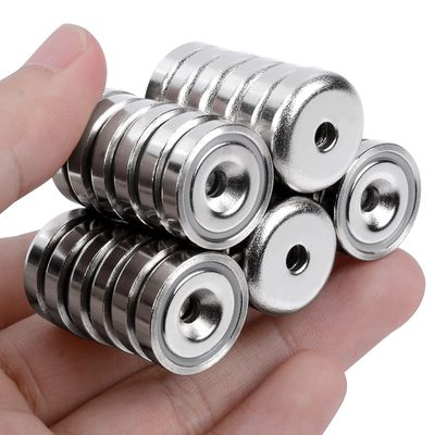 D20 MM 20lbs NdFeB Pot Magnet met Countersunk Hole Totale hoogte H 7,2 mm Hole d1 4,5 mm