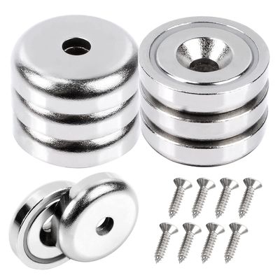 Super Power 25mm Cup Magnet met Countersunk Hole Strength ca. 19kg Hole d1 5.5mm