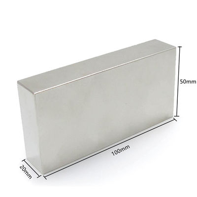 100x50x20 mm Zeldzame aardmagneet met snijdienst Direct NdFeB rechthoekige magneet