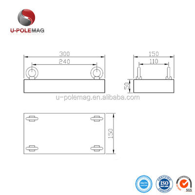 Industriële magneet Permanente NdFeB-magneet met ISO9001 2000-systeem en hangplaat