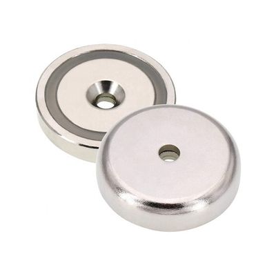 75 kg Kracht Neodymium NdFeB ondiepe potmagneet met anti-zinken montage gat D48x10.8mm