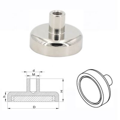 Samengesteld materiaal Ronde NdFeB magneet Neodymium pot magneet D60mm met 160 kg kracht