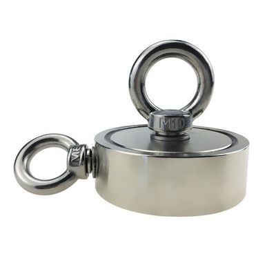 D75mm 200 kg Trekkracht Dubbelzijdig Rond Sterk Magnetisch Visserpak Rescue Magnet met Haak