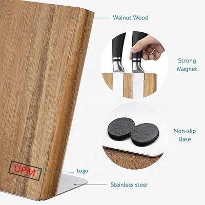 Acacia hout magnetisch mes organisator universele blok voor messen schaar 235x110x35mm