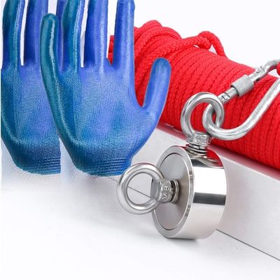 Op maat gemaakte dubbele hefring 400 kg dubbelzijdige vismagneet Neodymium voor verpakking van gereedschapskisten