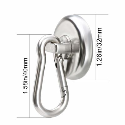 Neodymium Ronde Magnetische Snap Hook met Carabiner Sleutelhanger en Hoge Tolerantie ±1mm