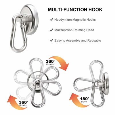 Neodymium Ronde Magnetische Snap Hook met Carabiner Sleutelhanger en Hoge Tolerantie ±1mm