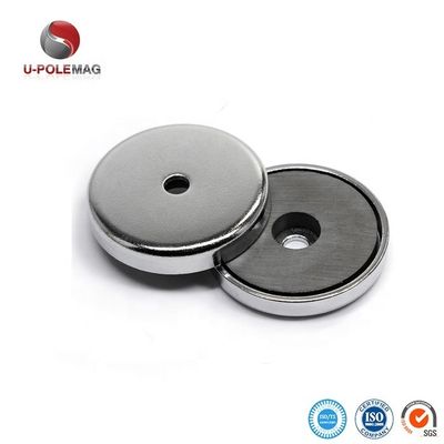 3.2" Cup Shape Ceramic Ferrite Chrome-geplatte Magnet 75lbs Pull voor binnen en buiten