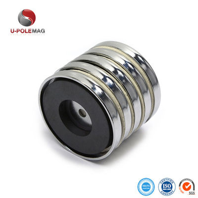 ISO/TS16949 2002 Gecertificeerde D80mm Ferriet Cup Magnet Holder met Countersunk Hole D6mm