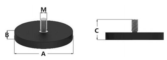 Rubber gecoate neodymiumpotmagnet rubber ijzer NdFeB en samengestelde neodymiummagneten