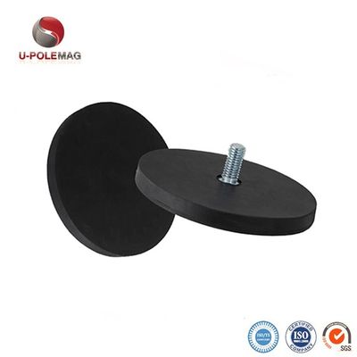 D88x8mm Ronde rubber gecoate magneetbasis met buitenste draad 45 kg trekkracht Ronde vorm