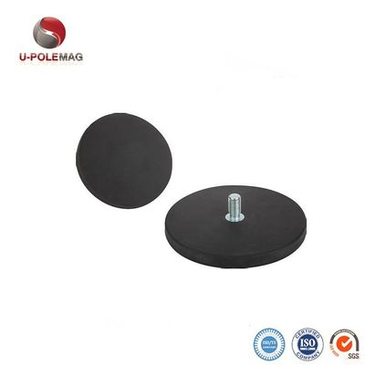 D88x8mm Ronde rubber gecoate magneetbasis met buitenste draad 45 kg trekkracht Ronde vorm