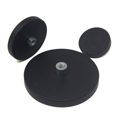80 graden Celsius Rubbercoated NdFeB Pot Magnet met Tapped Pin en snijservice