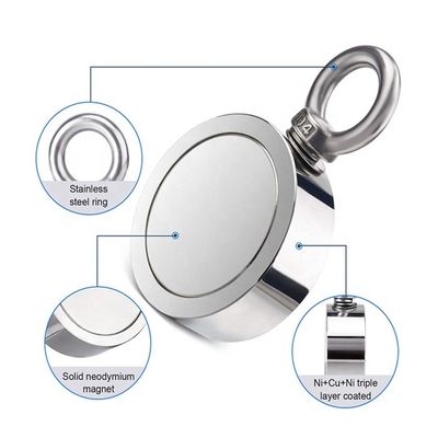 2.75&quot; zeldzame aard neodymium vismagneet met 1000lbs sterkte en touwen verstrekt