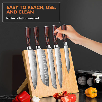Organisatorische magnetische bamboe houten meshouder voor keuken counter maat
