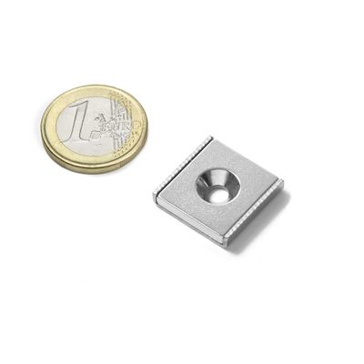 NdFeb Block Magnet Steel Channel POT met 1 Countersunk Hole voor industriële verwerking