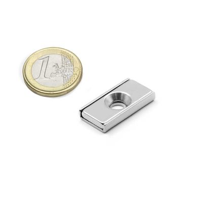 NdFeb Block Magnet Steel Channel POT met 1 Countersunk Hole voor industriële verwerking