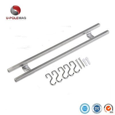 18 inch vierkant buizen roestvrij staal magnetisch mes strip met 6 haakjes voor keukengereedschap houder gereedschap organisator