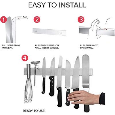 Roestvrij staal wand magnetische meshouder voor de keuken 8' '-24 inch mes set