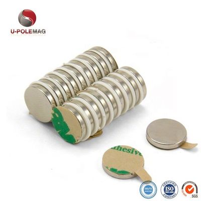 NiCuNi-gecoate aangepaste NdFeB-magneet N35 N42 N48 N52 Neodymium schijfmagneten met 3M-lijm
