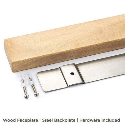 Eco-vriendelijk 16 inch Magnetisch mesband Rubber Hout Keukenmagneethouder voor muur