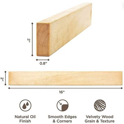 Eco-vriendelijk 16 inch Magnetisch mesband Rubber Hout Keukenmagneethouder voor muur