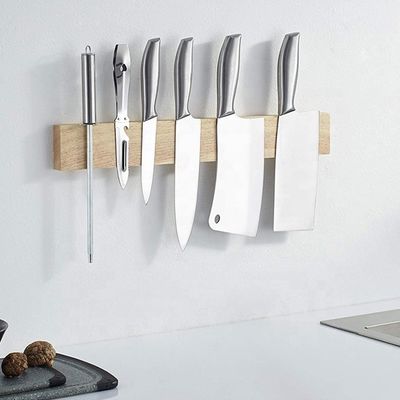 Eco-vriendelijk 16 inch Magnetisch mesband Rubber Hout Keukenmagneethouder voor muur
