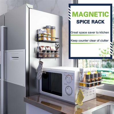 Classificatie Niet-opvouwbare rek Keukenopslag IJzeren muur Mount Spice Rack Organisator