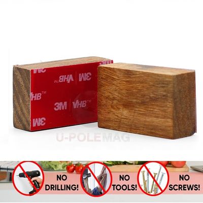 Duurzaam hout magnetisch meshouder voor de muur STRONG Neodymiummagneten Kleefband