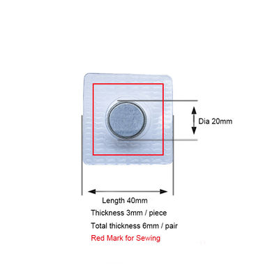 Permanent verborgen zak sluiting bevestigingsmiddel Magnetische knop in PVC voor handtas kleding